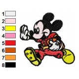 Mickey Mouse Playing Rugby Embroidery Design